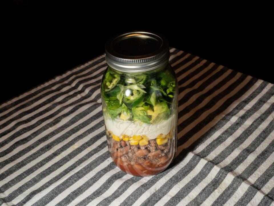 street corn mason jar salad