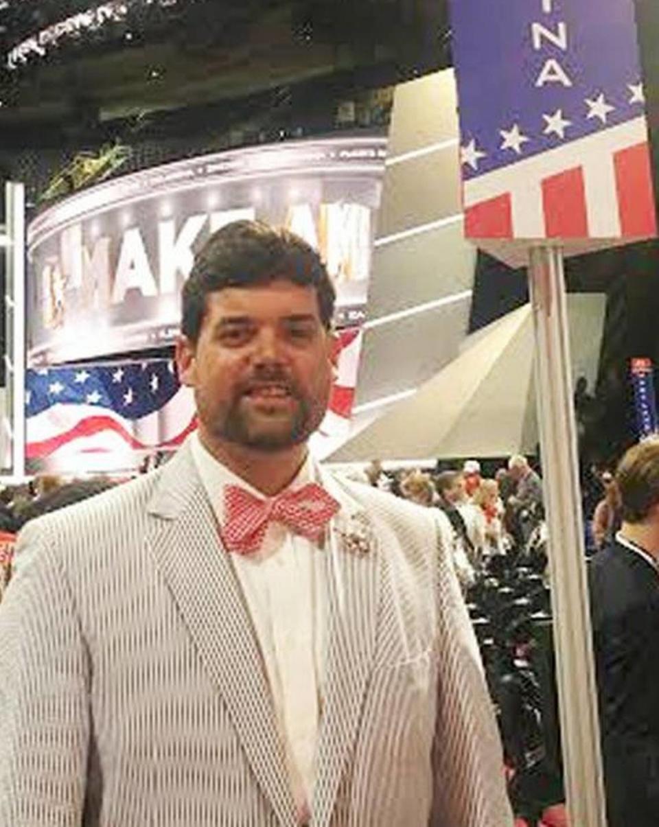 DeVan Barbour IV of Benson on the floor of the Republican National Convention.