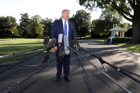 President Donald Trump departs the White House en route to Camp David