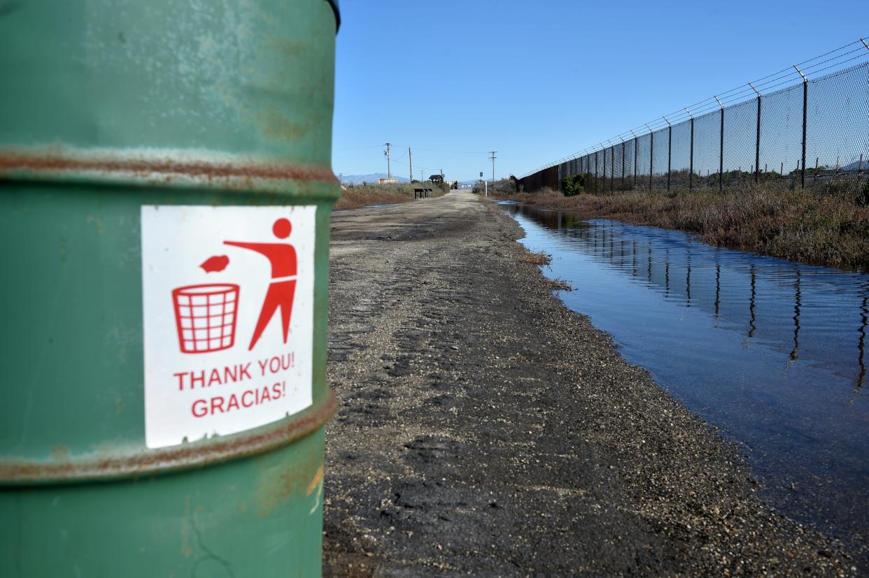 Grant funds are available for projects in Ventura County aimed at reducing litter in outdoor public spaces. Shown is a trash can Oxnard provided at an Ormond Beach parking lot in 2020.