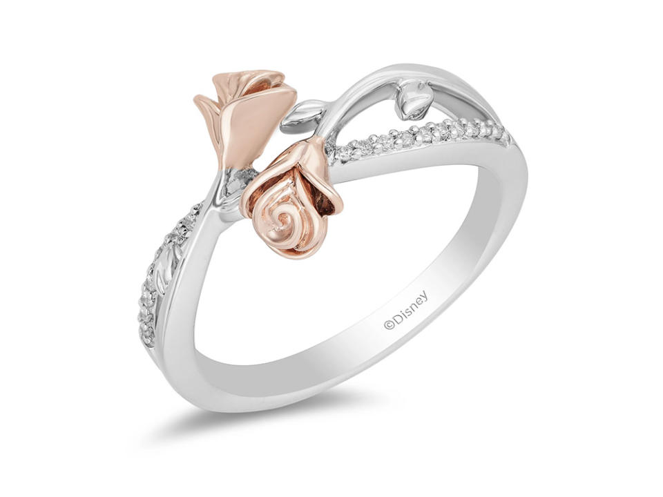 Enchanted Disney Fine Jewelry Belle 14-Karat Rose Gold Over Sterling Silver Ring