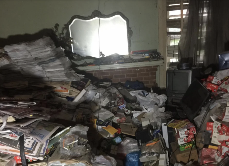 Clutter is seen inside the home of Bruce Roberts in Greenwich.