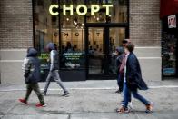 People pass by the newest Chopt Creative Salad Co., location in New York