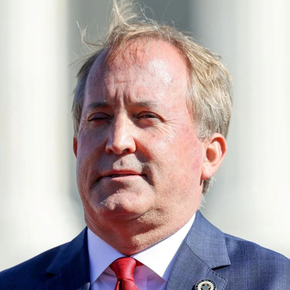 Texas Attorney General Ken Paxton speaks to anti-abortion activists outside the U.S. Supreme Court, in Washington DC, November 1, 2021.