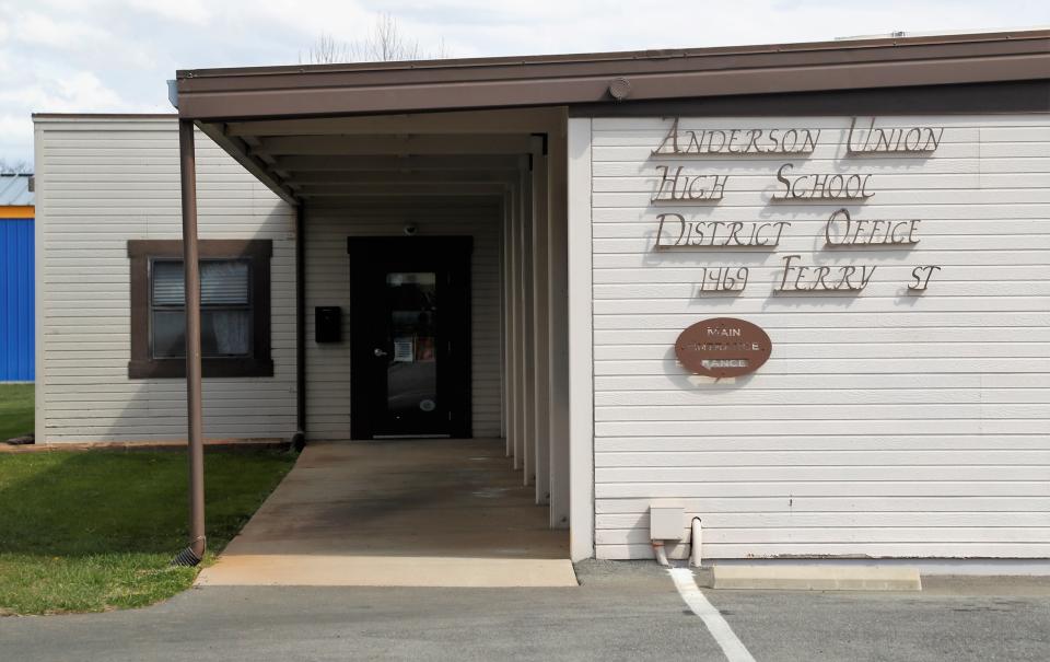 The Anderson Union High School District Office on Wednesday, March 17, 2021.