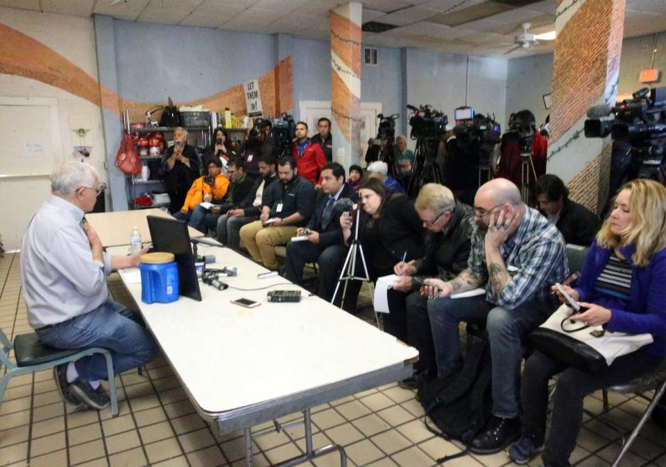 Annunciation House director Ruben Garcia answers questions after reading a statement from the family of Jakelin Caal Maquin during a news conference Saturday, Dec. 15, 2018, at Casa Vides in Downtown El Paso.