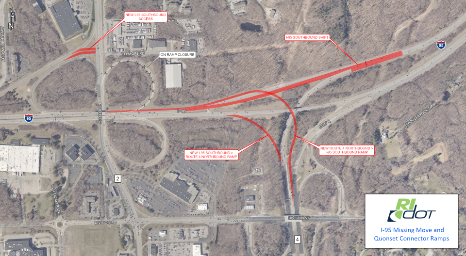 This map shows new ramps that will be built connecting I-95 and Rt. 4 using an $81m federal grant announced on Jan. 24, 2024