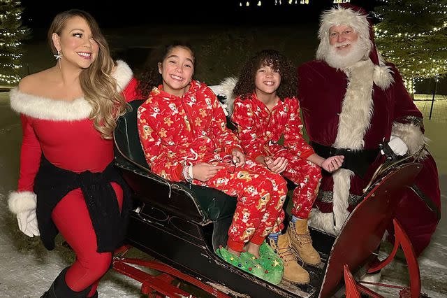 Mariah Carey/Instagram Mariah Carey and her twins at Christmas