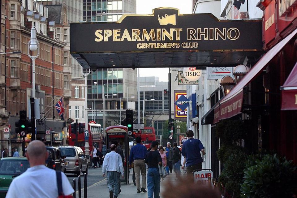 Ms Hines gave birth in the street outside the Spearmint Rhino Gentlemen's Club in central London (PA)