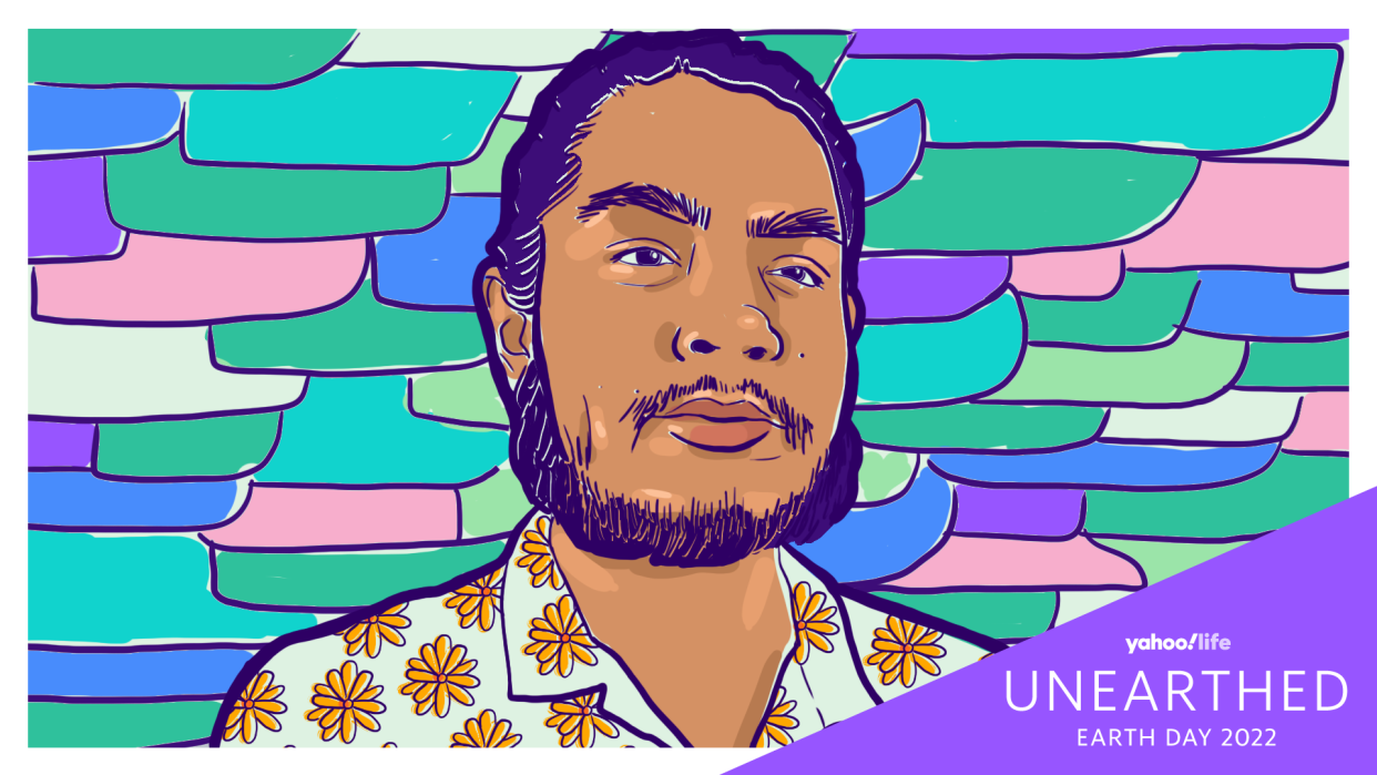 Pueblo of Jemez activist Trenton DeVore. (Illustration by Nathalie Cruz for Yahoo Life)