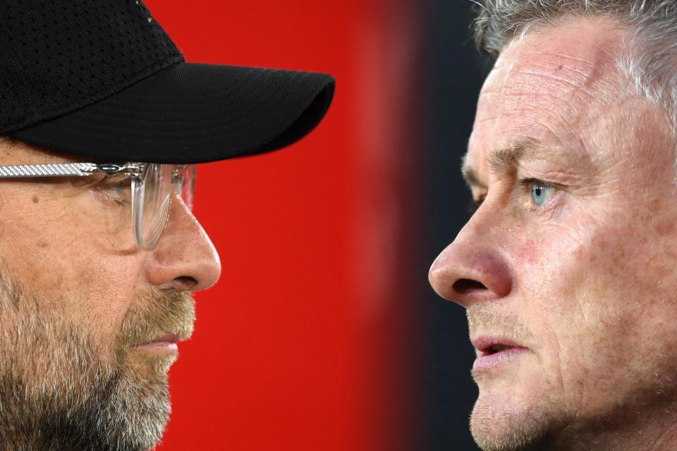 Attack vs defence? Jurgen Klopp and Ole Gunnar Solskjaer lock horns this weekend (Getty Images)