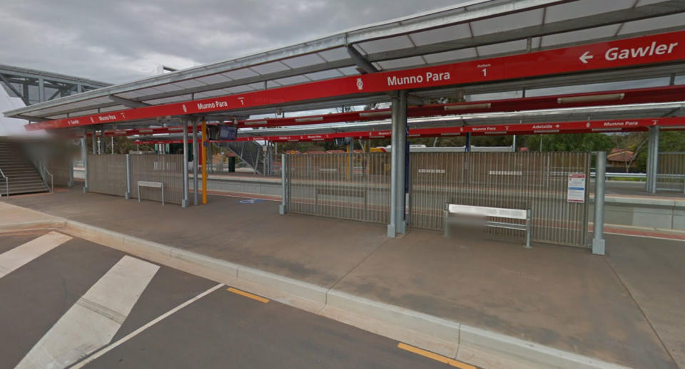 Munno Para train station in Adelaide where a man was killed on Monday night. Source: Google Maps (file pic)