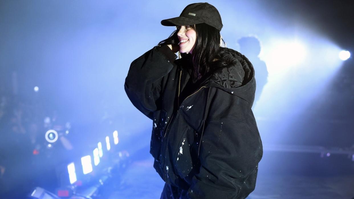 <div>Billie Eilish performs with Labrinth at the Mojave Tent during the 2023 Coachella Valley Music and Arts Festival on April 15, 2023 in Indio, California.</div> <strong>(Monica Schipper/Getty Images for Coachella)</strong>