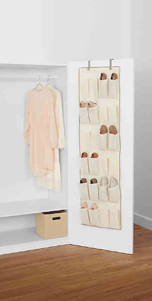 Real Simple® 24-Pocket Over-the-Door Shoe Organizer in Natural