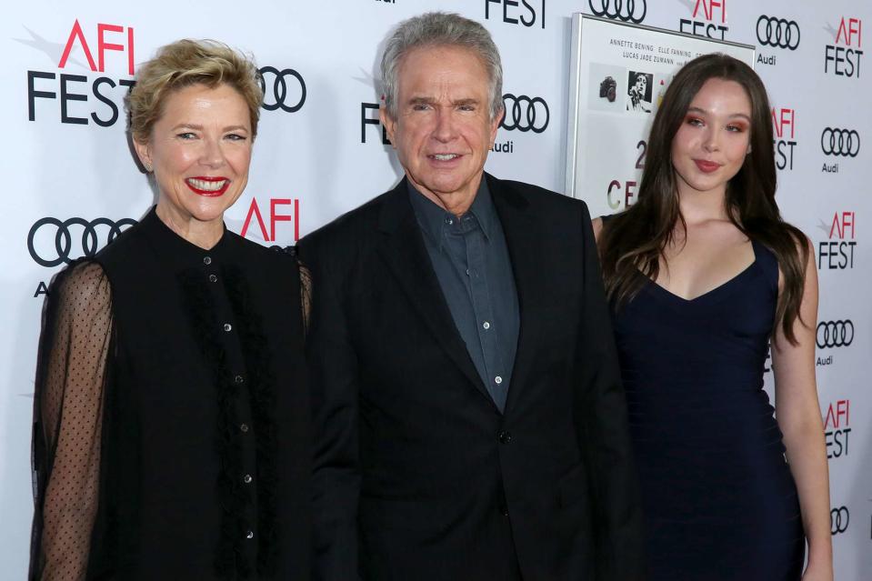<p>David Buchan/Variety/Penske Media/Getty</p> Annette Bening, Warren Beatty and Ella Beatty attend A24