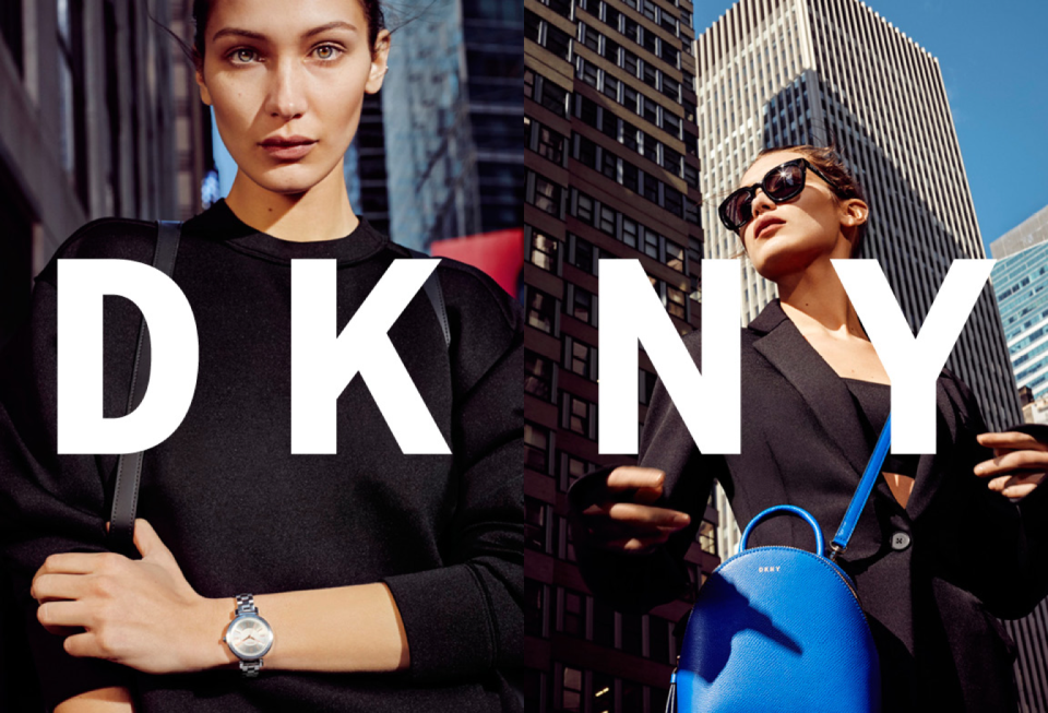 Bella Hadid in the new DKNY campaign.