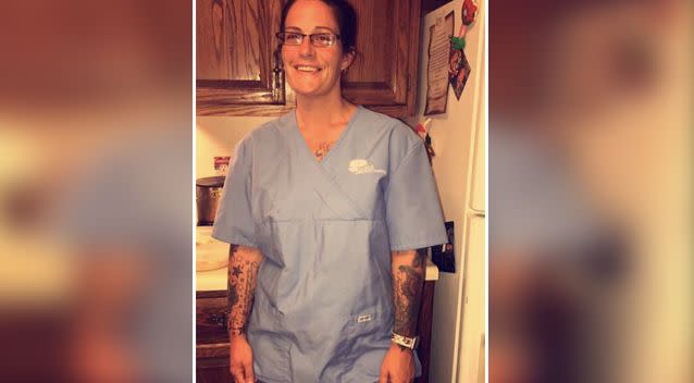 Jordan Miller posted this photo of his mother Misti Johnson, defending her decision to have tattoos. Source: Facebook / Love What Matters