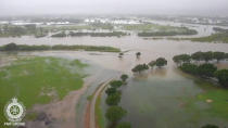 Flooding is seen in Bicentennial Park in Queensland, Australia, in this still photo from a February 3, 2019 drone video footage by Queensland Fire and Emergency Services. Queensland Fire and Emergency Services/Social Media/via REUTERS