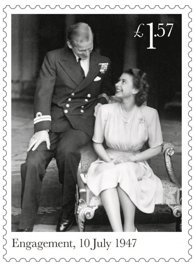 Six stamps commemorating the 70th wedding anniversary of the Queen and the Duke of Edinburgh