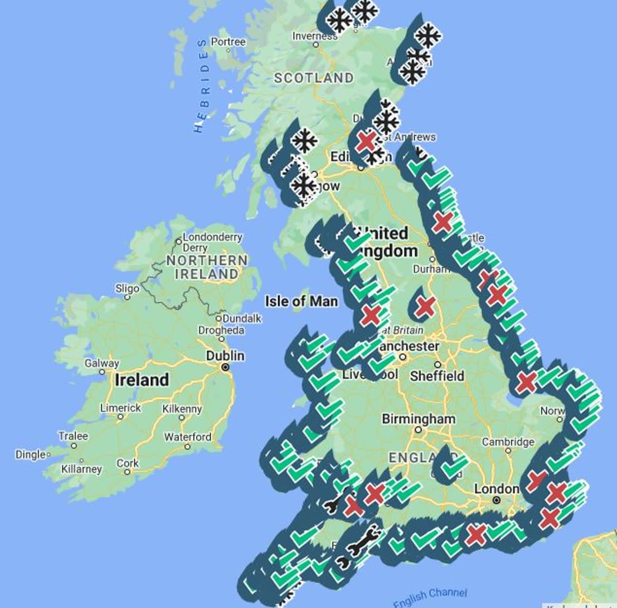 Surfers Against Sewage also shows recent sewage discharges across the country (Surfers Against Sewage)