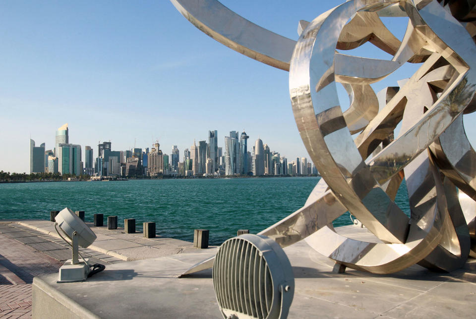 <p>Buildings are seen from across the water in Doha, Qatar June 5, 2017. (Photo: Stringer/Reuters) </p>