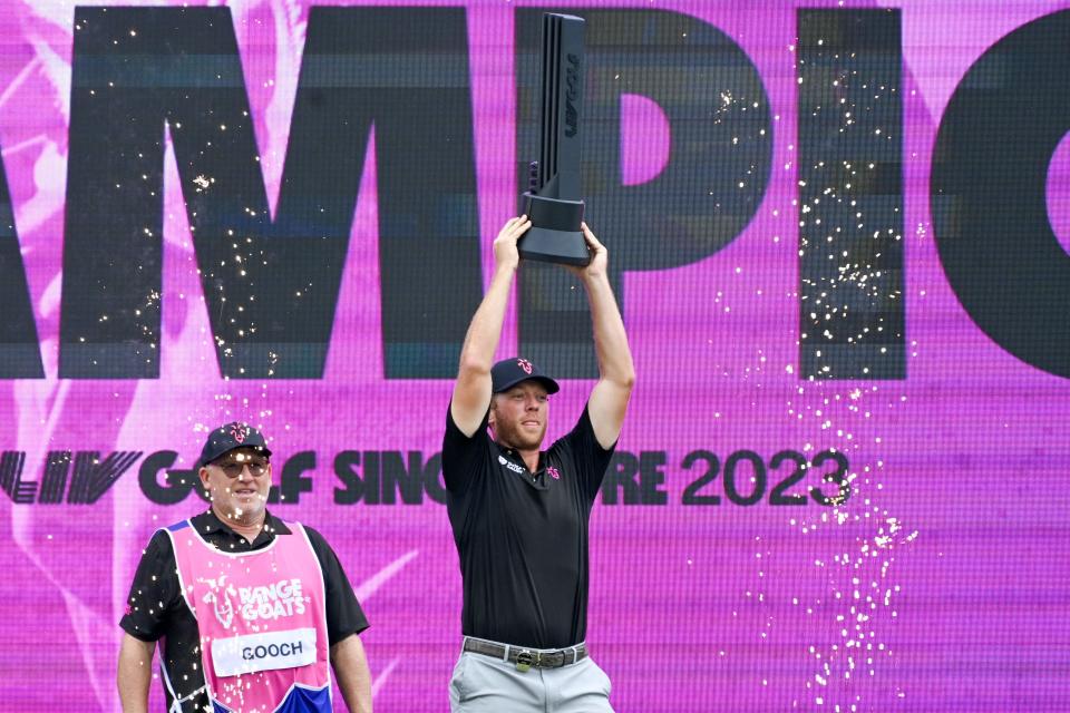 Talor Gooch has won the last two LIV tournaments, but that's not enough to get him into the U.S. Open. (Roslan Rahman via Getty Images)