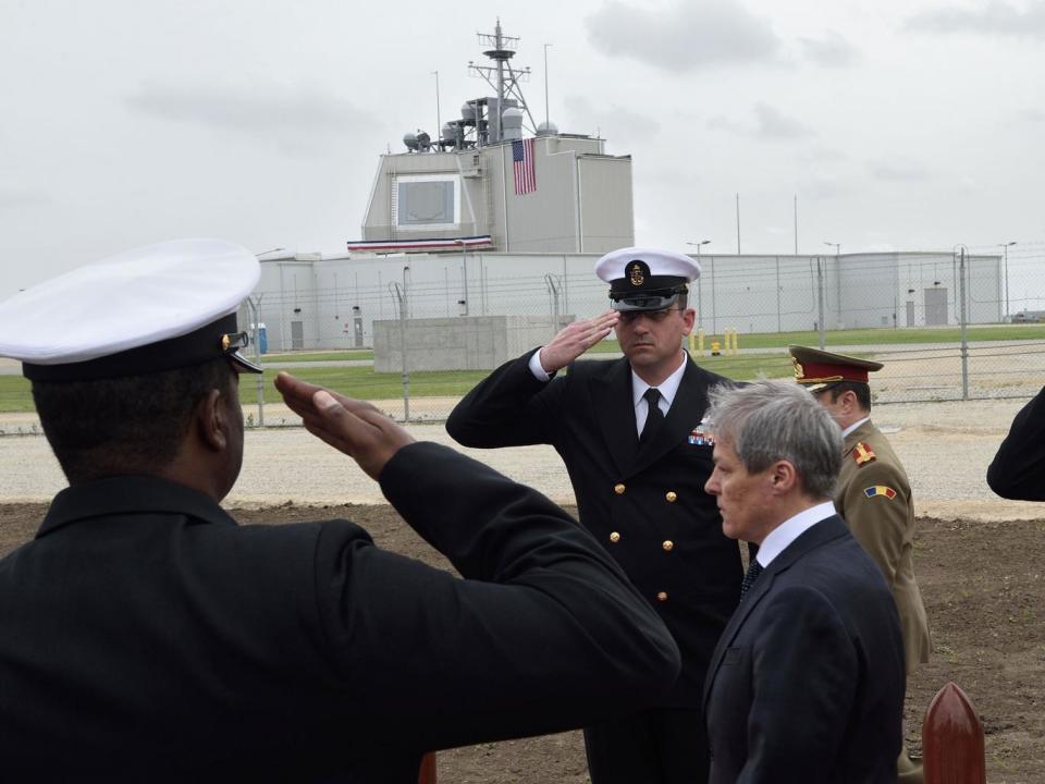 The inauguration ceremony of the Aegis Ashore Romania facility at the Deveselu military base on May 12, 2016. (AFP/Getty Images)