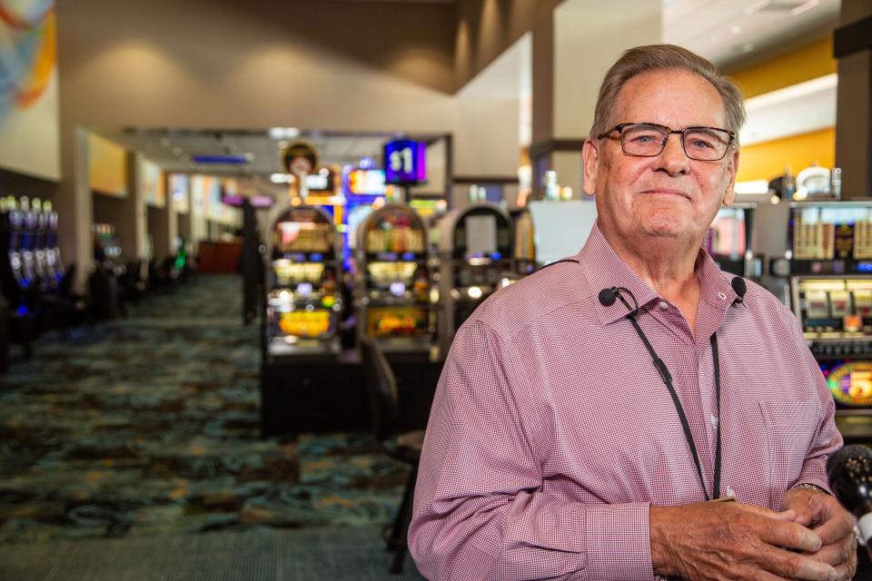 Gary Palmer, President and CEO of Prairie Meadows stands for a photo  Friday, June 12, 2020. The Casino will be reopening Monday June 15th with plastic dividers between some games and others shut down to allow for social distancing 