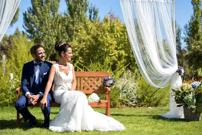 Roberto Leal y Sara Rubio en su boda