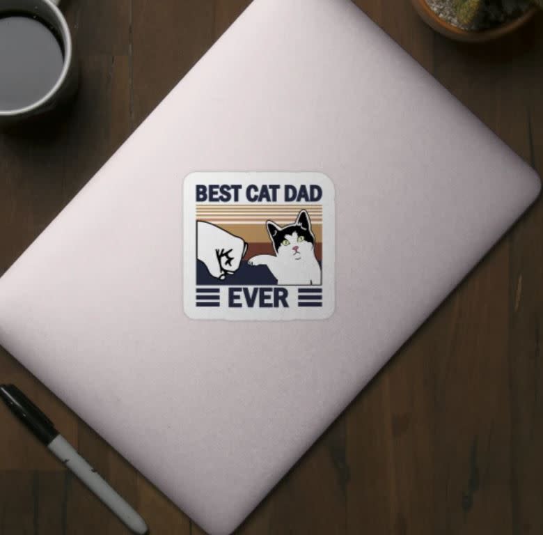 Best Cat Dad Ever Laptop Sticker