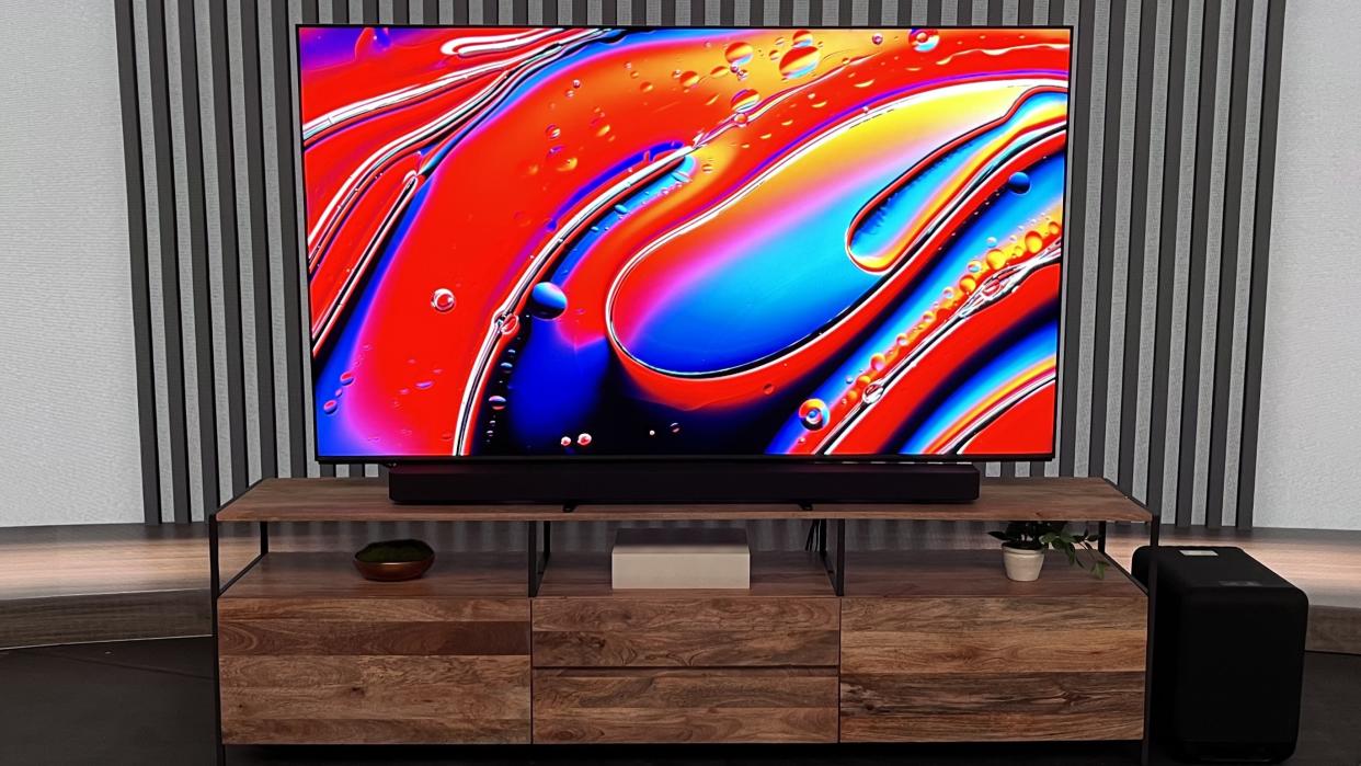  Sony Bravia 9 TV displaying colorful abstract image. 