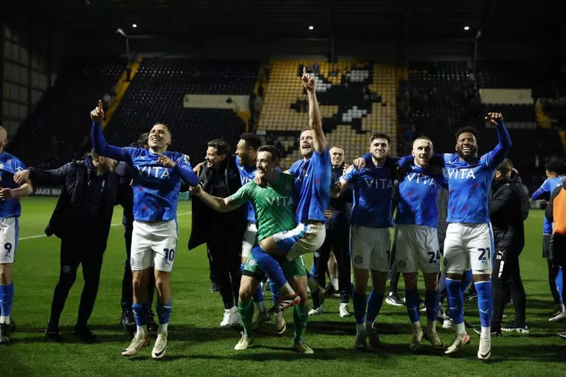 The players celebrate at Notts County -Credit:PA