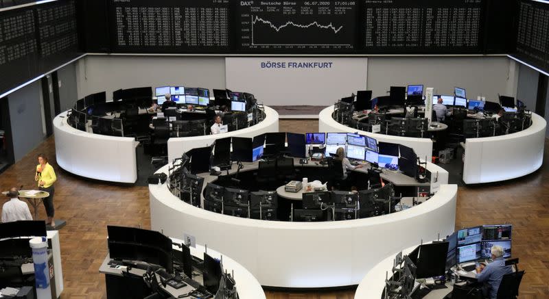 The German share price index DAX graph is pictured at the stock exchange in Frankfurt