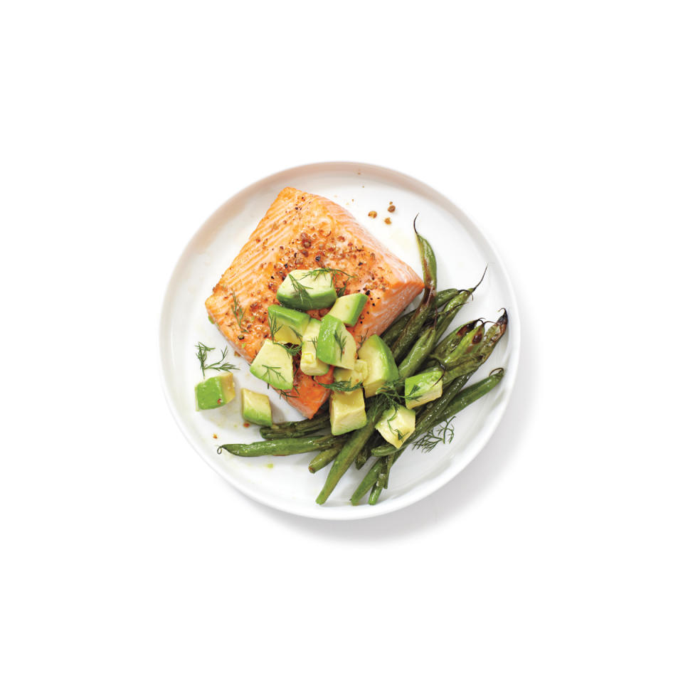 Salmon, Green Beans, and Avocado