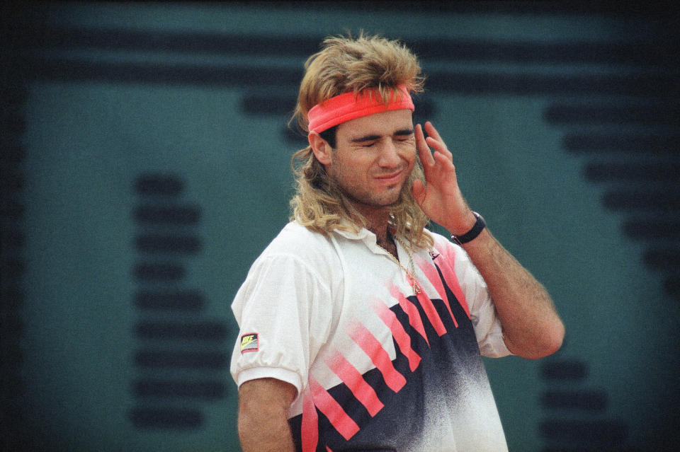 Andre Agassi at Roland Garros in 1990. - Credit: Steve Holland/AP