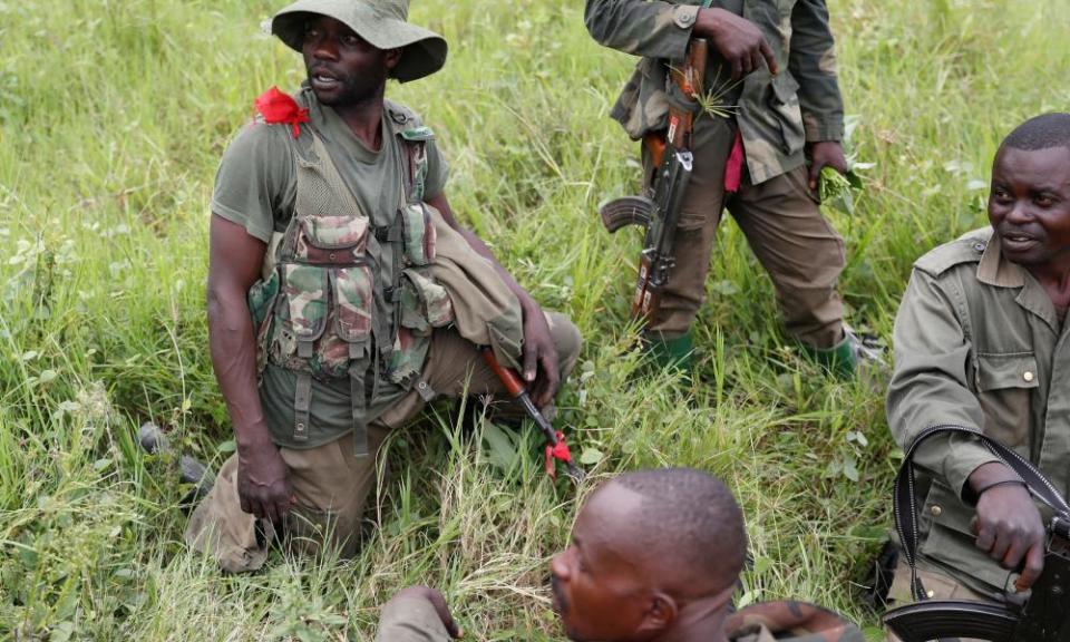 Soldiers patrol near the scene of a recent attack by Islamist guerillas, in the east of the country.