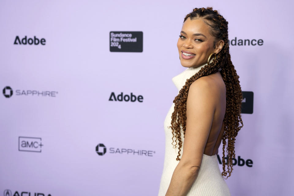 Andra Day attends the premiere of "Exhibiting Forgiveness" at the Eccles Theatre during the Sundance Film Festival on Saturday, Jan. 20, 2024, in Park City, Utah. (Photo by Charles Sykes/Invision/AP)