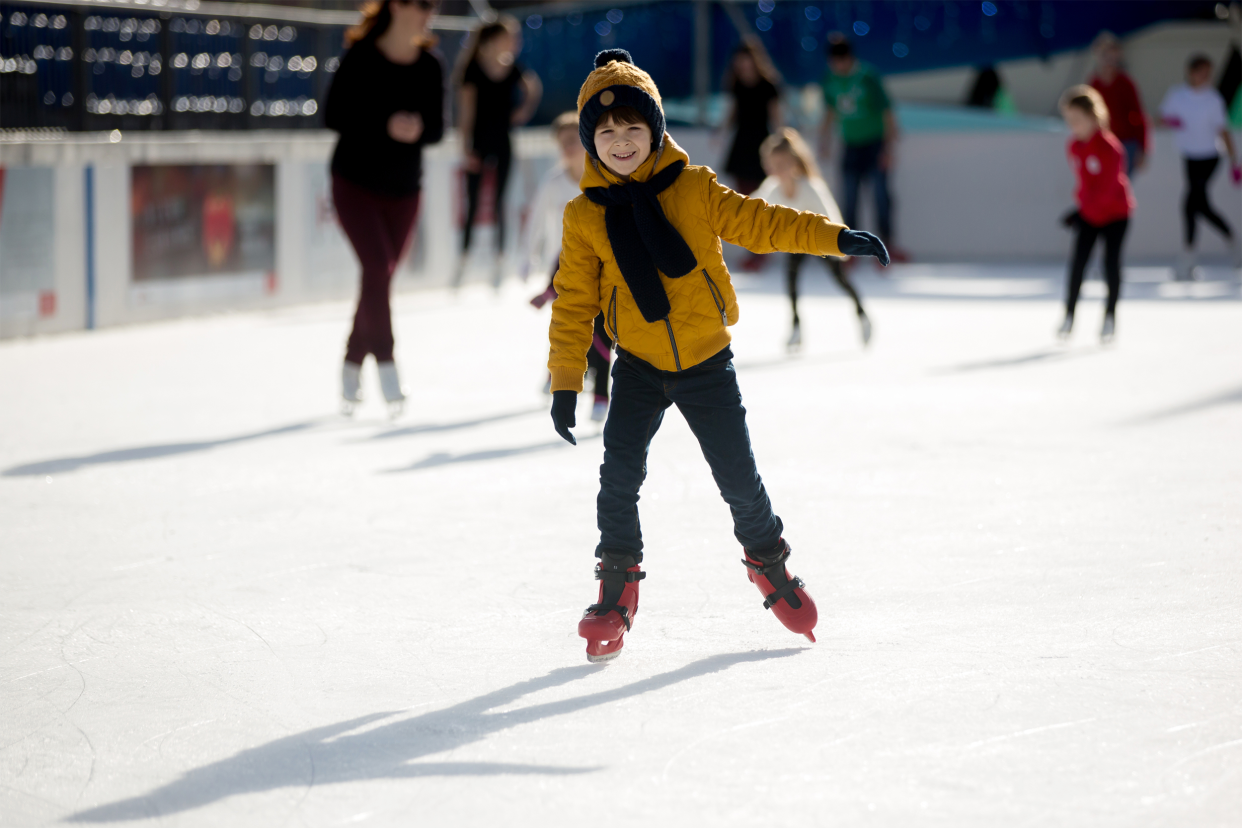 boy ice skating