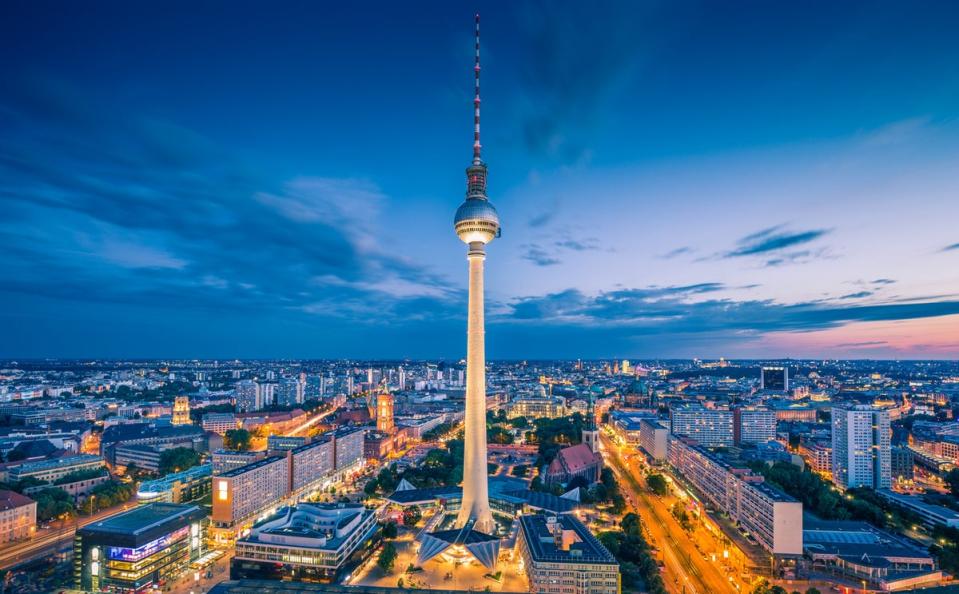 An aerial view of Berlin’s skyline, with the famous TV tower at Alexanderplatz (Getty Images/iStockphoto)
