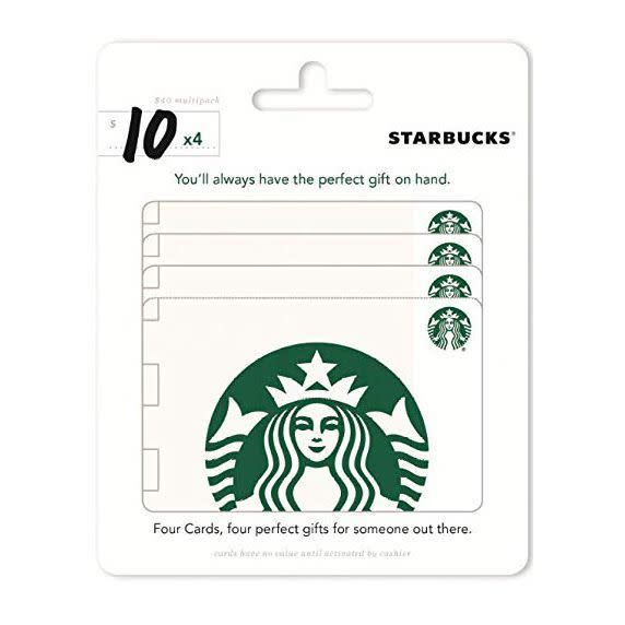 6) Starbucks Multipack of 4 $10 Gift Cards