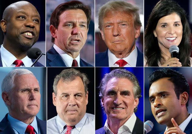 A combination of photos showing Republican presidential candidates.