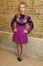 <p>Taylor-Joy looked doll-like in a purple Gucci mini dress and super high platformed heels. </p>