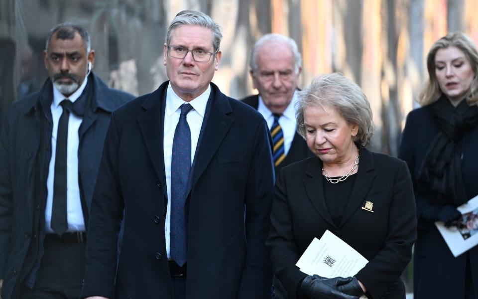 Sir Keir Starmer at St Margaret's Church to pay tribute to the former Speaker