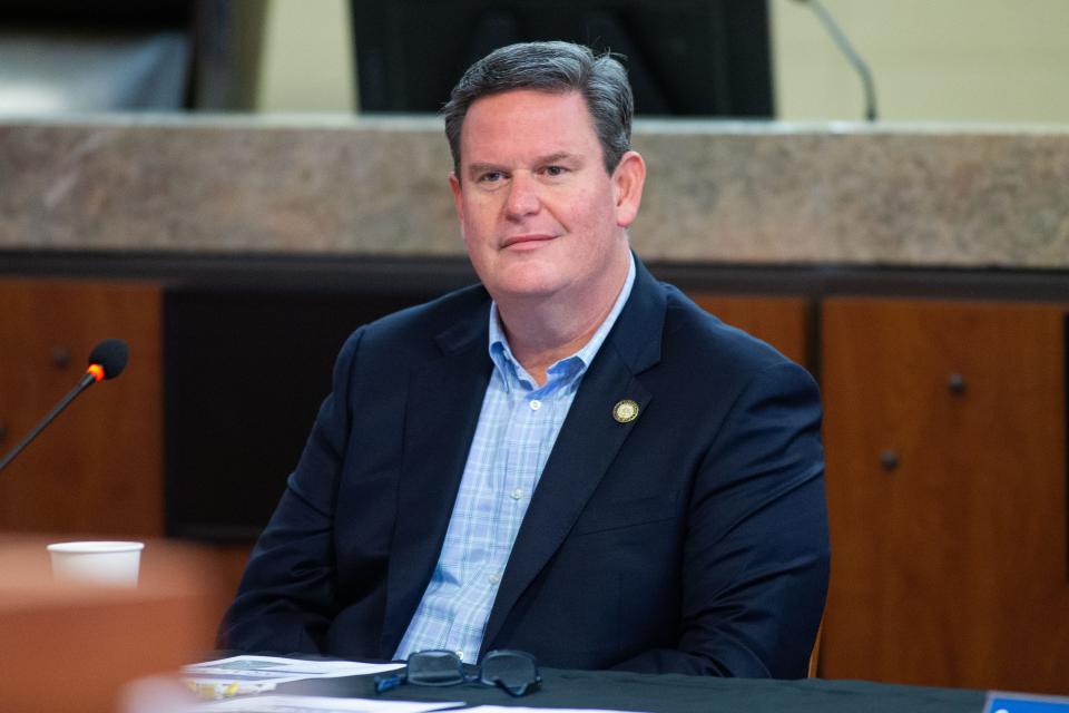 Mayor John Dailey listens to public comment during a Blueprint meeting on Thursday, Aug. 24, 2023.