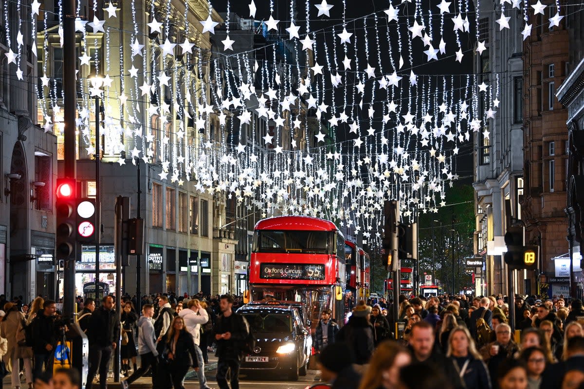 The Oxford Street Christmas lights last year (PA)