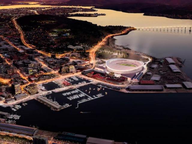 A concept image of Hobart&#39;s proposed stadium at Macquarie Point &#x002014; the design is yet to be finalised. Picture: Supplied