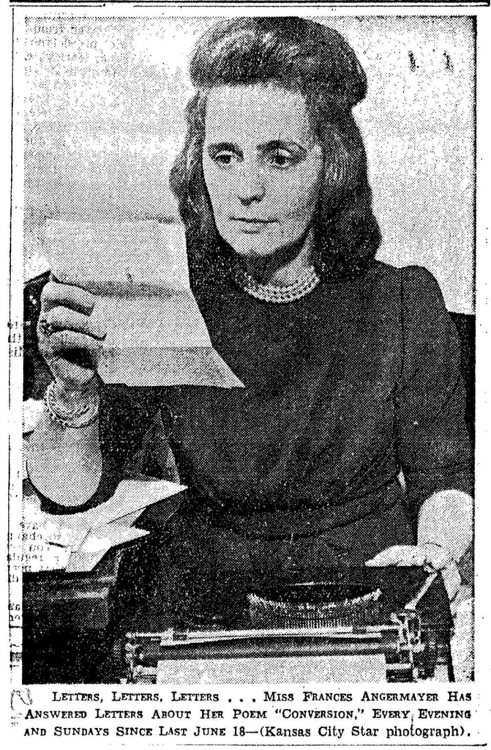 Frances Angermayer pictured in The Star, Feb. 4, 1945.​