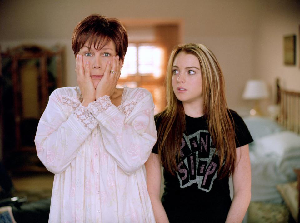Jamie Lee Curtis, left, and Lindsay Lohan in a scene from "Freaky Friday."
