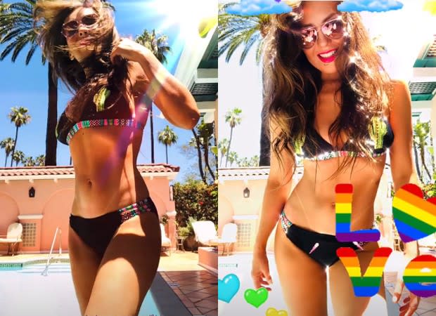 Thalía posa en bikini a sus 46 años. <a href="https://www.instagram.com/thalia/?hl=en" rel="nofollow noopener" target="_blank" data-ylk="slk:Foto: Thalía/Instagram;elm:context_link;itc:0;sec:content-canvas" class="link ">Foto: Thalía/Instagram</a>