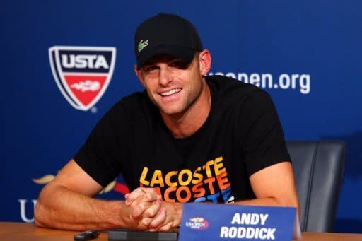 Andy Roddick gives a press conference announcing his retirement at the US Open in New York on Thursday. Roddick's surprise retirement from tennis Thursday on his 30th birthday ended an era for American tennis, sending the last US man to win a Grand Slam title to the showers after one final bow